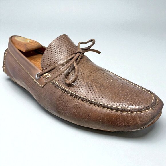Peter Millar Brown‎ Perforated Leather Moccasin Styled Driver Loafer main image 8